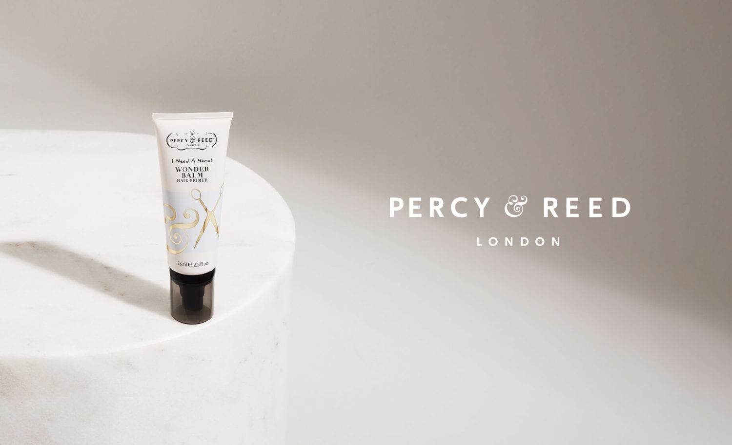 Percy & Reed Luxury beauty client - desktop hero banner