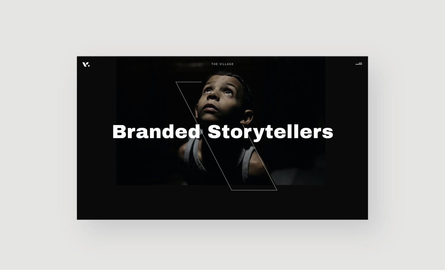 The Village Client - branded storytellers desktop homepage slider