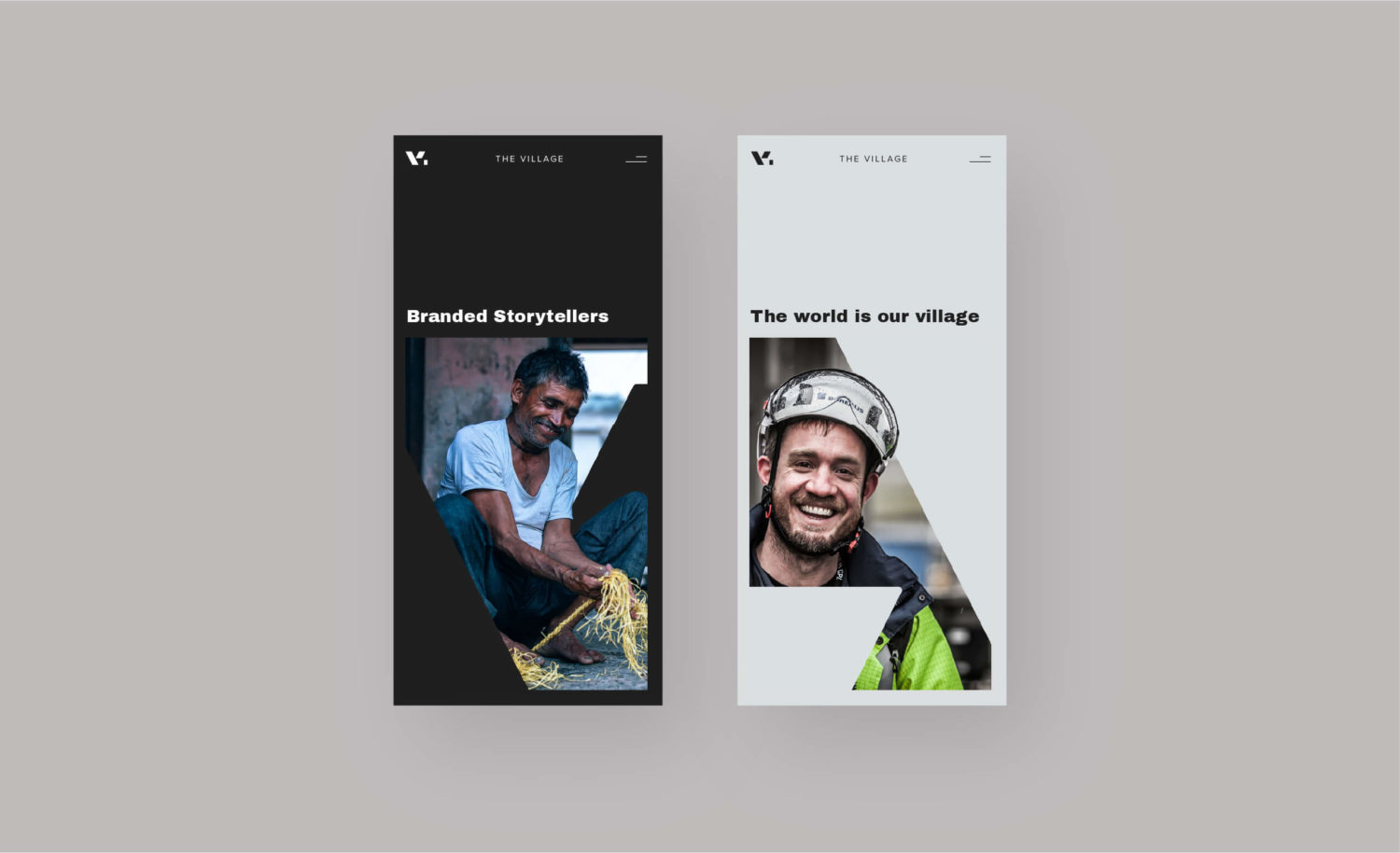 The Village Client - branded storytellers mobile website design