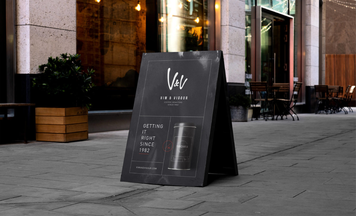 Vim & Vigour Coffee - design for A board street