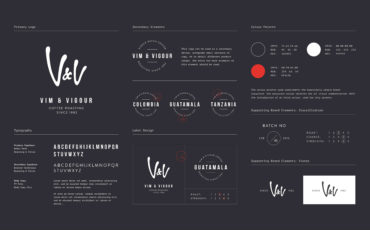 Vim & Vigour Coffee - branding project - logos, fonts, colour palette