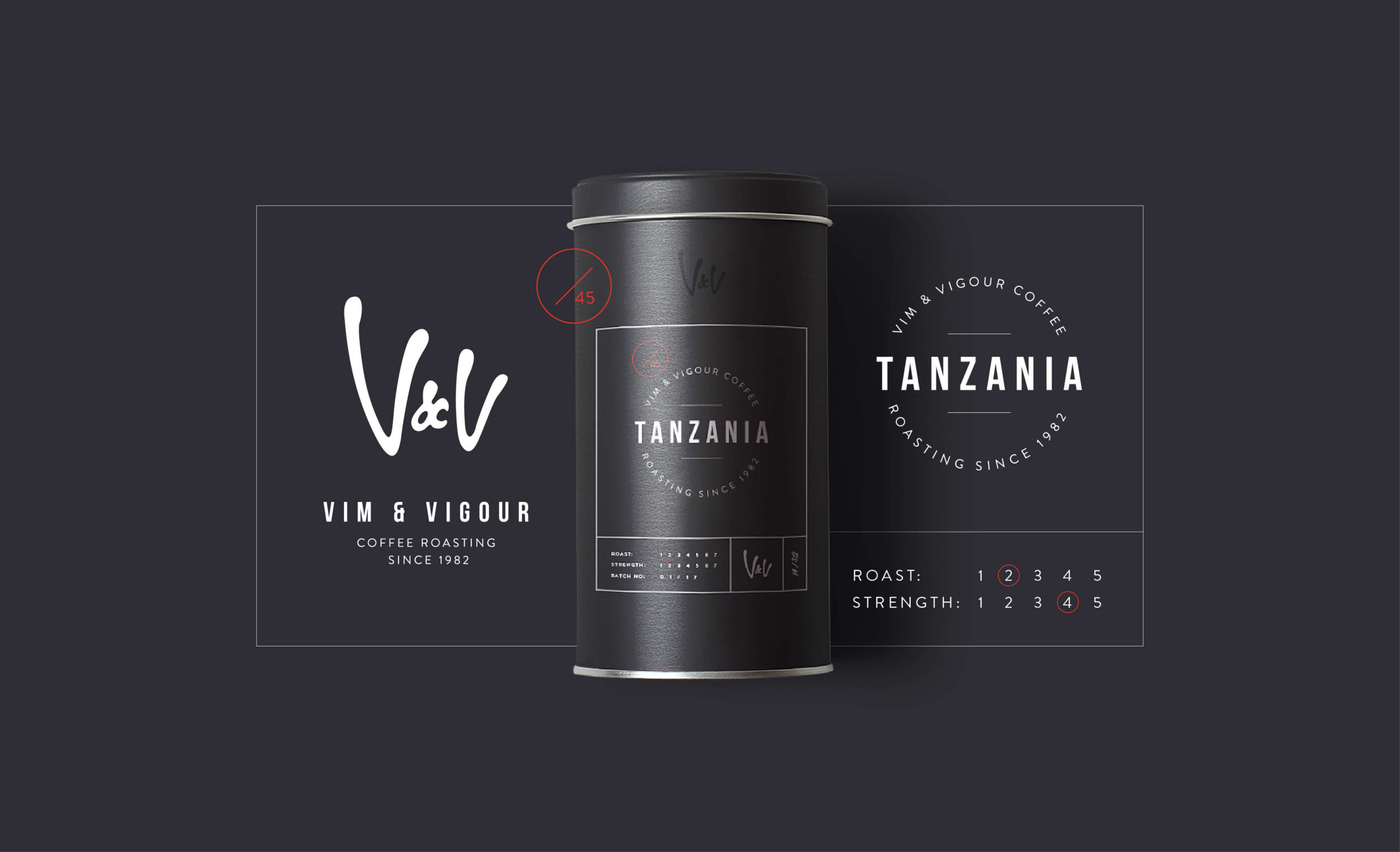 Vim & Vigour Coffee product packaging design for website