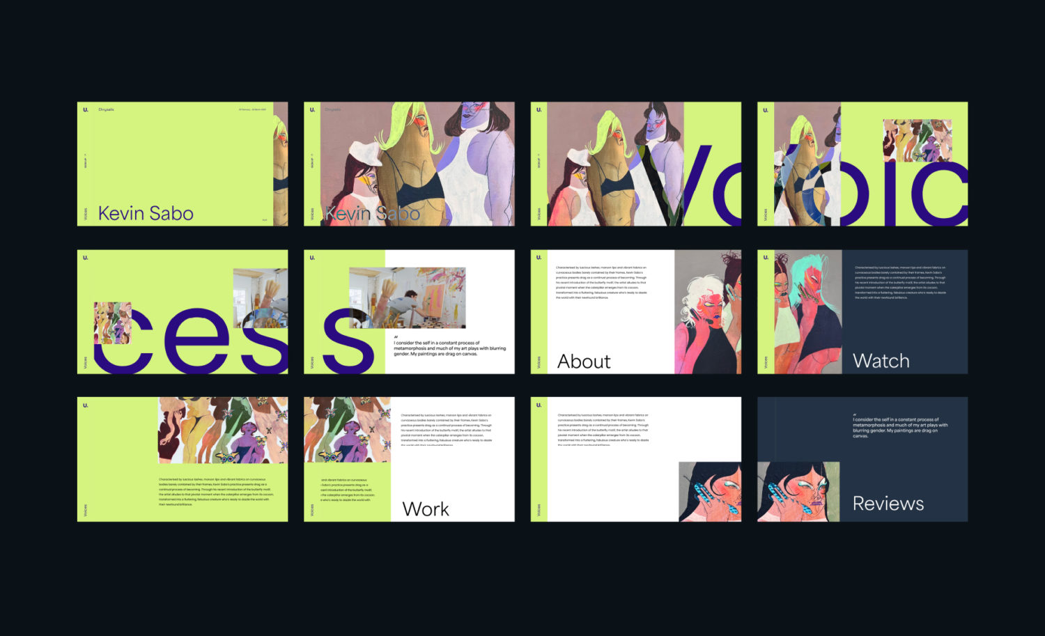 Unit London Voices UX UI design desktop - sidewards scrolling website design