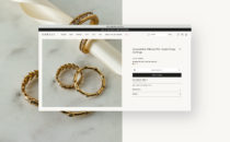Orelia Shopify website - Shopify product page header design for desktop