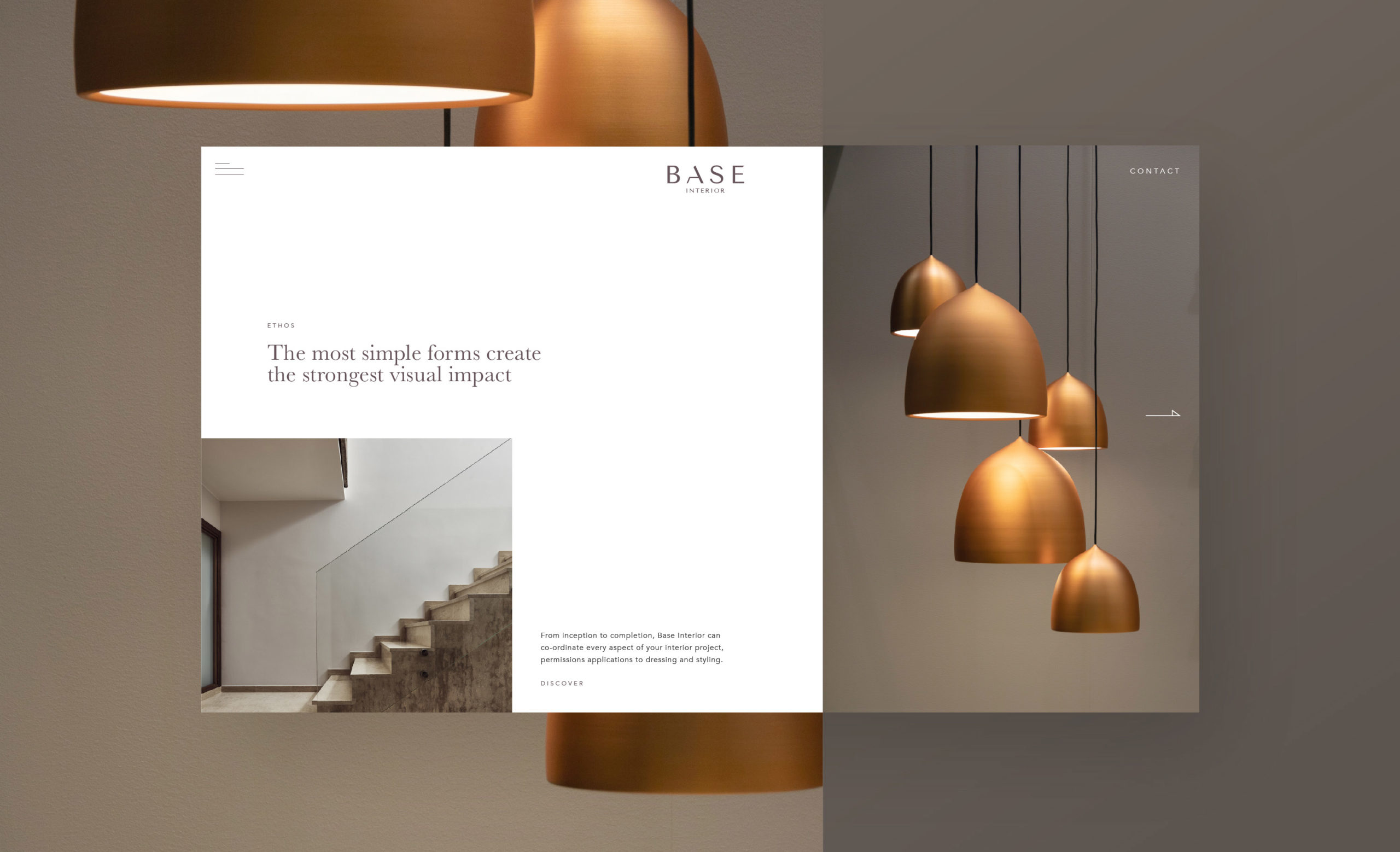 Base Interior client - desktop website design lamp collection page scaled