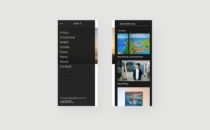 Unit London Client - mobile menu navigation and search page designs