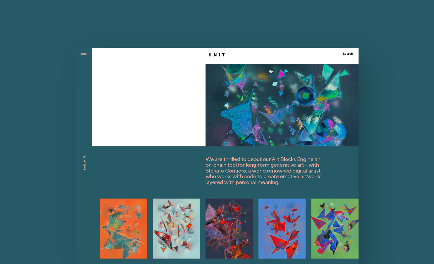 Unit London Voices Client - desktop web design for an artist page