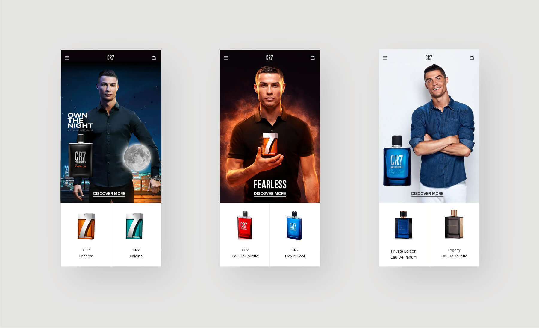 Cristiano Ronaldo's Variety of CR7 fragrances